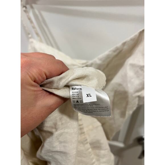 Reformation Giselle Linen Dress in Cream size XL - Picture 7 of 7